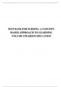 TEST BANK FOR NURSING: A CONCEPTBASED APPROACH TO LEARNING VOLUME I PEARSON EDUCATION