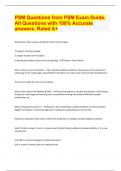 PSM Questions from PSM Exam Guide&period; All Questions with 100&percnt; Accurate answers&period; Rated A&plus;