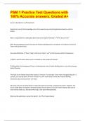 PSM 1 Practice Test Questions with 100&percnt; Accurate answers&period; Graded A&plus; Document Content and Description Below