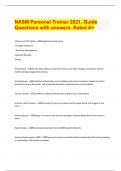 NASM Personal Trainer 2021&comma; Guide Questions with answers&period; Rated A&plus;