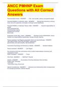 ANCC PMHNP Exam Questions with All Correct Answers 