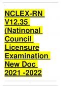 NCLEX-RN V12.35 National Council Licensure Examination(NCLEX-RN) new doc 2022/2023