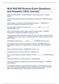 NLN PAX RN Science Exam Questions and Answers &lpar;100&percnt; Correct&rpar;