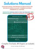 Solutions Manual For Principles of Biostatistics 2nd Edition By Marcello Pagano , Kimberlee Gauvreau 9781138593145 ALL Chapters .