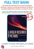 Test Bank For Introduction to Health Research Methods: A Practical Guide 3rd Edition By Kathryn H. Jacobsen 9781284197563 Chapter 1-42 Complete Guide .