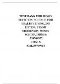 TEST BANK FOR HUMAN NUTRITION: SCIENCE FOR HEALTHY LIVING, 2ND EDITION, TAMMY STEPHENSON, WENDY SCHIFF, ISBN10: 1259709957, ISBN13: 9781259709951