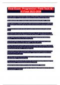Final Exam&colon; Progression&colon; Field Tech III - IV Final 2023-2024