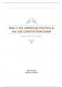 WGU C 963 AMERICAN POLITICS & the USA CONSTITUTION EXAM - Questions & Answers &lpar;Graded A&plus;&rpar; 100&percnt; SOLVED VERSION UPDATED