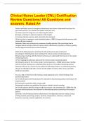 Clinical Nurse Leader (CNL) Certification Review Questions/ All Questions and answers. Rated A+