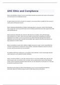 UHC Ethic and Compliance exam 2023 with 100&percnt; correct answers