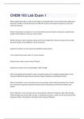 CHEM 103 Lab Exam 1 2023 with 100&percnt; correct answers