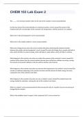 CHEM 103 Lab Exam 2 2023 with 100&percnt; correct answers