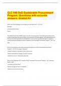 CLC 046 DoD Sustainable Procurement Program. Questions with accurate answers. Graded A+