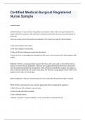 Certified Medical-Surgical Registered Nurse Sample exam 2023 with 100&percnt; correct answers