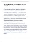 Nursing 430 Exam Questions with Correct Answers&period; 