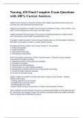 Nursing 430 Final Complete Exam Questions with 100&percnt; Correct Answers&period; 