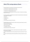 Ohio PTA Jurisprudence Exam questions 2023 with correct answers