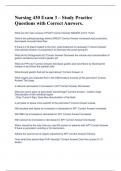 Nursing 430 Exam 3 &ndash; Study Practice Questions with Correct Answers&period; 
