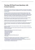 Nursing 430 Final Exam Questions with Correct Answers&period; 