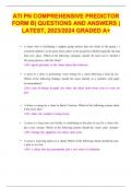ATI PN COMPREHENSIVE PREDICTOR FORM B&vert; QUESTIONS AND ANSWERS &vert; LATEST&comma; 2023&sol;2024 GRADED A&plus;