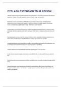 EYELASH EXTENSION TDLR REVIEW exam 2023 with 100&percnt; correct answers