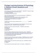 Portage Learning Anatomy & Physiology II&colon; Module 6 Exam Questions and Answers