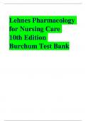 Lehnes Pharmacology for Nursing Care  10th Edition  Burchum Test Bank