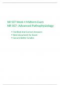 NR 507 Midterm Exam / NR 507 WEEK 4 Midterm Exam (Version-7), NR 507: Advanced Pathophysiology, Chamberlain 