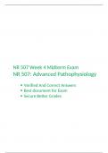 NR 507 Midterm Exam / NR 507 WEEK 4 Midterm Exam (Version-2), NR 507: Advanced Pathophysiology, Chamberlain 
