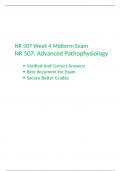 NR 507 Midterm Exam / NR 507 WEEK 4 Midterm Exam (Version-1), NR 507: Advanced Pathophysiology, Chamberlain 