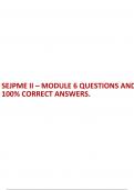 SEJPME II – MODULE 6 QUESTIONS AND 100% CORRECT ANSWERS. 