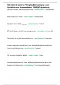 NBCE Part 1 General Principles Biochemistry Exam Questions and Answers Latest 2023 &lpar;60 Questions&rpar;