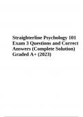 Straighterline Psychology 101 Final Exam Questions and Correct Answers | Complete Solution Graded A+ (2023)