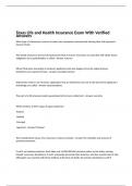 Texas Life and Health Insurance Exam With Verified Answers 