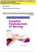 TEST BANK Canadian Fundamentals of Nursing 6th edition  by Patricia A. Potter, Anne Griffin Perry, Patricia A. Stockert, Amy Hall, Barbara J. Astle & Wendy Duggleby Complete