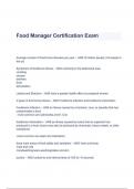 Food Manager Certification Exam Questions & Answers 2023 ( A+ GRADED 100% VERIFIED)