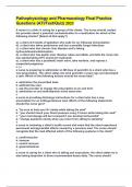 Pathophysiology and Pharmacology Final Practice Questions &lpar;ATI&sol;Test&sol;Quiz&rpar; 2023