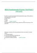 HESI Fundamentals Practice Test/Final 2 (NCLEX)