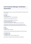 Food Protection Manager Certification Examination Questions & Answers 2023 ( A+ GRADED 100% VERIFIED)