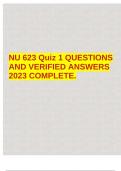 NU 623 Quiz 1 QUESTIONS AND VERIFIED ANSWERS 2023 COMPLETE.