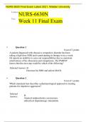 NURS 6630 Final Exam Latest 2021, Walden University/NURS-6630N Week 11 Final Exam