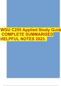 WGU C255 Applied Study GuideCOMPLETE SUMMARISED HELPFUL NOTES 2023. 