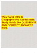 WGU C255 Intro to Geography Pre Assessment Study Guide 50+ QUESTIONS AND CORRECT ANSWERS 2023.