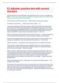 FL Adjuster practice test with correct Answers&period;