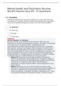 Mental Health and Psychiatric Nursing NCLEX Practice Quiz #1: 75 Questions