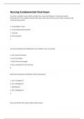 Nursing Fundamentals Final Exam&sol;216 Questions With Complete Solutions