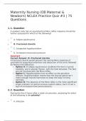 Maternity Nursing &lpar;OB Maternal & Newborn&rpar; NCLEX Practice Quiz &num;3 &vert; 75 Questions