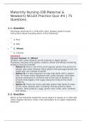 Maternity Nursing &lpar;OB Maternal & Newborn&rpar; NCLEX Practice Quiz &num;4 &vert; 75 Questions