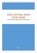 EXSS 323 FINAL EXAM STUDY GUIDE - QUESTIONS & ANSWERS 97&percnt; REVIEWED BEST UPDATE