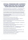 OFFICIAL TENNESSEE DMV LEARNER'S PERMIT PRACTICE TEST &num;1 2023 NEW EXAM QUESTIONS AND ANSWERS